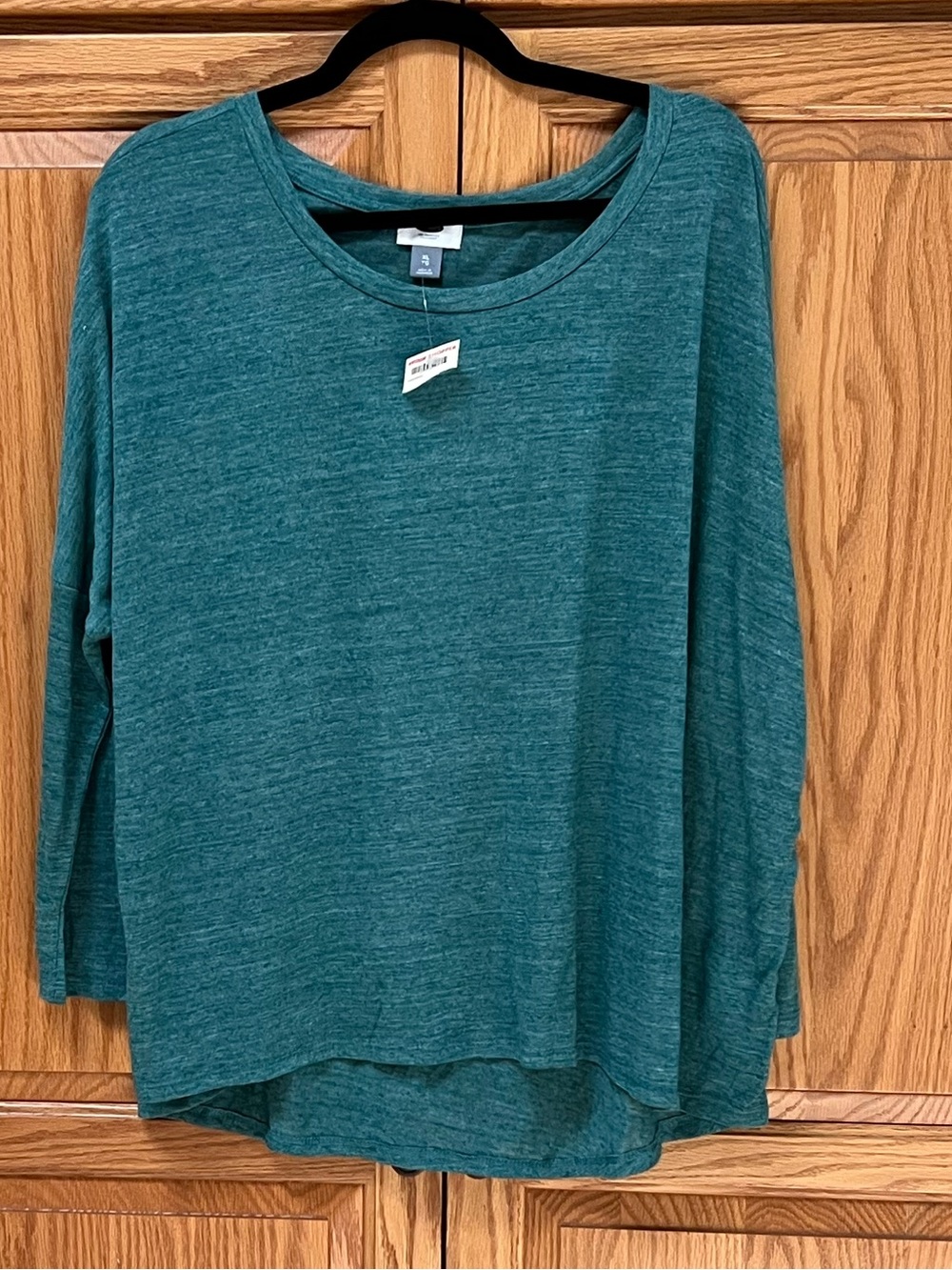 Old Navy Women’s Relaxed Scoop Neck Long-Sleeve Top - Teal, EUC, Size XL